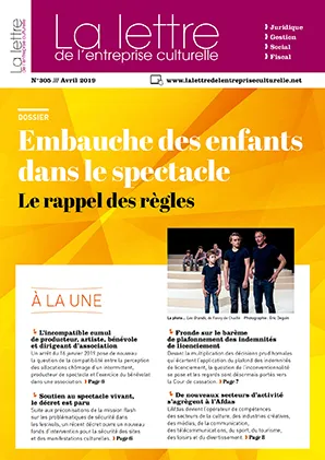 Couverture du magazine "La Lettre de l'entreprise culturelle"